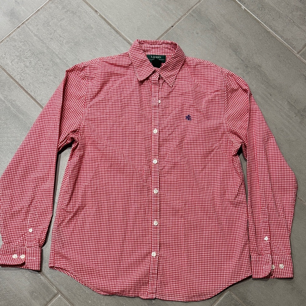 Ralph Lauren Red Gingham Button Down Shirt